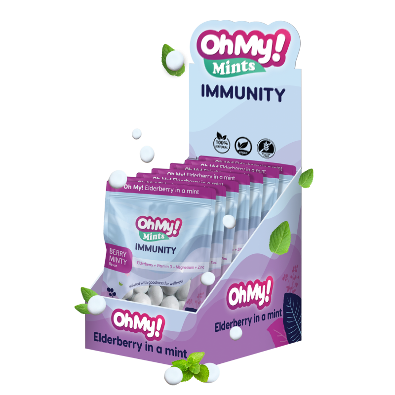 immunity supplement - mints infused with zinc, elderberry, vitamin d, and magnesium glycinate