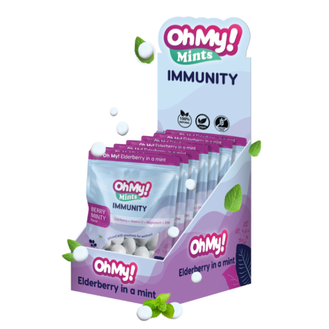 immunity supplement - mints infused with zinc, elderberry, vitamin d, and magnesium glycinate